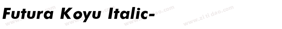 Futura Koyu Italic字体转换